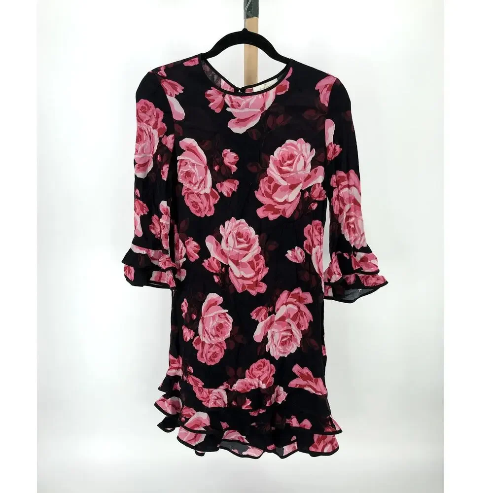 kate spade rosa print long sleeve mini dress